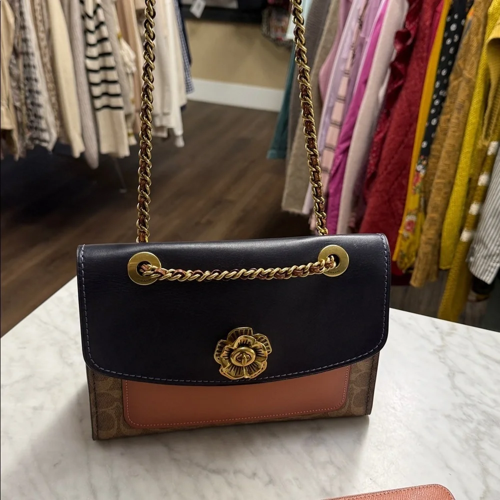 Coach Parker 18 Color Block Signature Canvas Convertible Handbag and Wallet - Picture 3 of 16